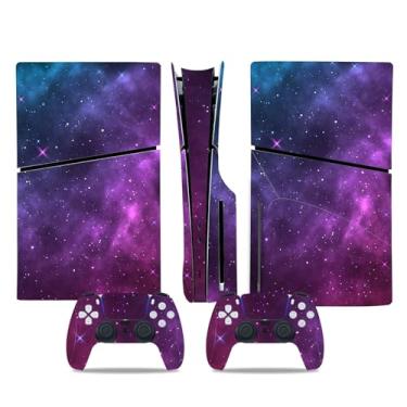 Imagem de Adesivo Skin para PS5 Slim Disc Edition, decalque de vinil para console de jogos e controle sem fio (roxo)