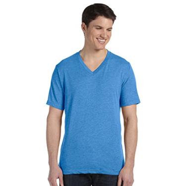Imagem de Bella+Canvas 3415 - Camiseta unissex com gola V triblend, True Royal Triblend, Medium
