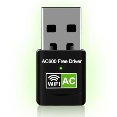 Imagem de AC600 Adaptador USB WiFi para PC, adaptador de rede sem fio sem driver para laptop, 5G/2,4G Dual Band High Speed Mini Dongle Stick, compatível com Windows 11/10/8.1/8/7/XP/Vista