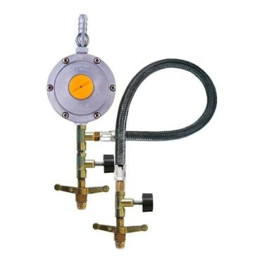 Imagem de Kit Gás P/ 2 Dois Botijões 13kg C/Regulador Aliança 2kg/h