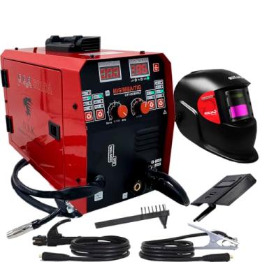 Imagem de Maquina De Solda Inversora Multiprocesso Bivolt 127/220 Mig 250 Tig Eletrodo Usk + Mascara Escurecimento Automático.