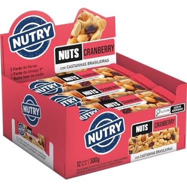 Imagem de Nutry Barra de Castanhas Nuts Cranberry 25g - Display Com 12 Unidades - Com Castanhas B...