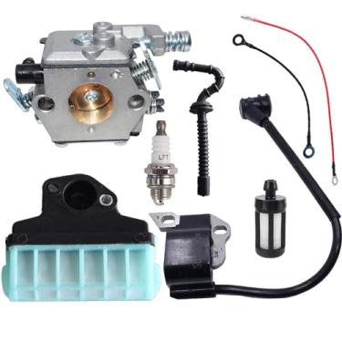 Imagem de Hippotech Carburador carburador e pacote de substituição de filtro de ar com bobina de ignição para motosserra STIHL 021 023 025 MS210 MS230 MS250