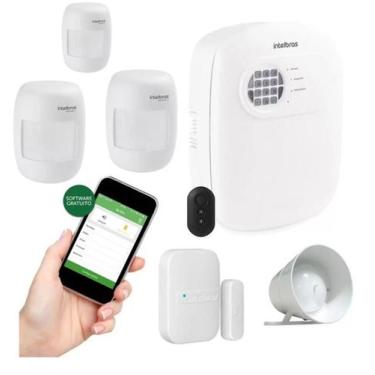 Imagem de Kit Alarme Intelbras Monitorado Aplicativo Celular 4 Sensor