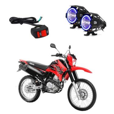 Imagem de Par Farol Milha Angel Eye U7 Azul para Moto Yamaha XTZ 250 Lander 249C