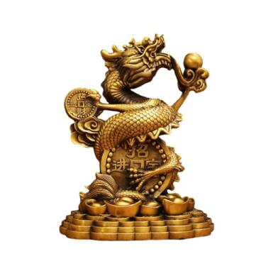 Imagem de ESTINTENG Criação de cobre completo de artesanato de dragão de riqueza, sala de estar, decoração de mesa de varanda - 20#20
