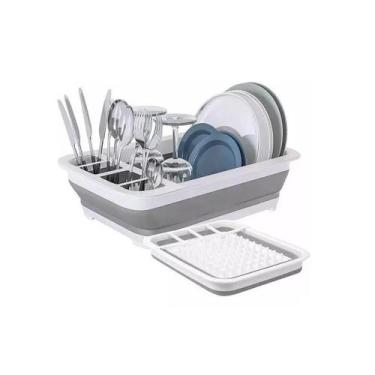 Imagem de Escorredor Louças Prato Alimentos Silicone Retrátil Dobrável - Kehome