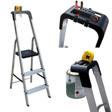 Imagem de Escada Doméstica 3 Degraus em Alumínio Botafogo PRO ESC0023