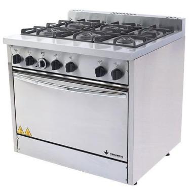 Imagem de Fogão Industrial Venâncio Don Bidone 6 Bocas com Forno Gás GLP FDB6F -