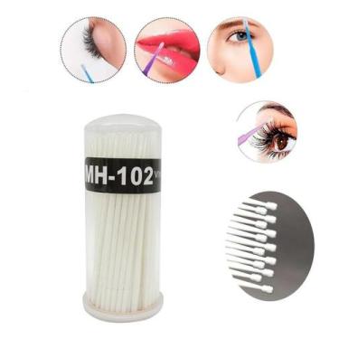 Imagem de Microbrush Cotonete Alongamento Fio A Fio Cílios 100U Branco - Navina