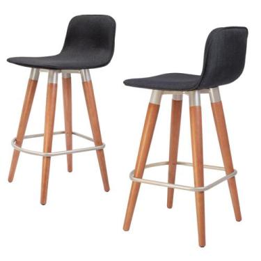 Imagem de 2 Meia Banquetas Línea Soft p/ Bancadas Champanhe c/ Preto - UniDecor