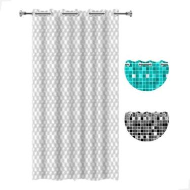 Imagem de Cortina Box Banheiro Antimofo Pvc Impermeável Pastilha Plástico - Vida