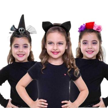 Imagem de Chapéu Bruxa Infantil com Tiara de Halloween - Global Fantasias, Gatin