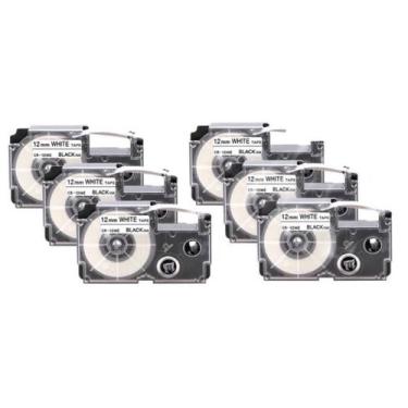 Imagem de Kit 6 Fitas Aplicável Casio  Xr-12We Branca 12Mm - Maxxonline