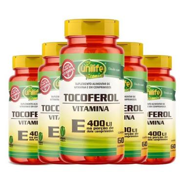 Imagem de KIT C/5 Un. Vitamina E Tocoferol 60 Cápsulas 1000mg 400 Ui - Unilife
