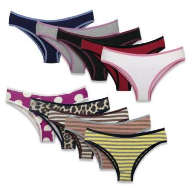 Imagem de Kit com 10 Calcinhas Algodão Dia a Dia - Click Mais Bonita, G