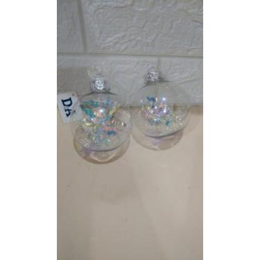 Imagem de BOLA NATAL  C/ 1 UND (TRANSPARENTE  / COLORIDO) 8 cm - D&A