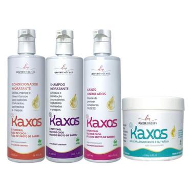 Imagem de Kit Divine Mèches Kaxos Shampoo Condicionador Creme para Ondulados Más