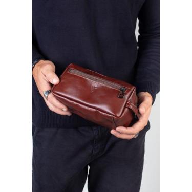 Imagem de Necessaire masculina em couro italiano Daily 10x20x8cm - Vira Vento, P