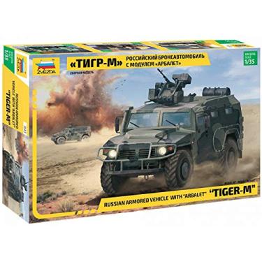 Imagem de Zvezda Kit de Montagem Plástico 1:72 GAZ Tiger w/Arbalet, Detalhes, Ideal para Iniciantes, Fácil de Montar, Verde-Oliva