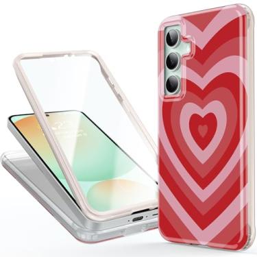 Imagem de Esdot Capa para Samsung Galaxy S24 FE com protetor de tela integrado - moldura frontal de policarbonato rígido durável + capa traseira de TPU macio, designs bonitos da moda para mulheres, capa