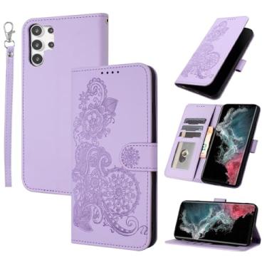 Imagem de Dibosom Capa carteira floral para Samsung Galaxy S24 Ultra 5G com alça de pulso flip com zíper, suporte para cartão elegante acessórios de corpo inteiro capa de celular para S24Ultra 24S S 24 24Ultra