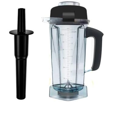Imagem de Substitua para jarra de liquidificador Vitamix de 1,8 l, com Tamper Clássico, Substitua 5200 5000 7500 Pro500 750 Vita-Prep vm0101 vm0102 vm0103 vm0197 E310 320 Recipiente série Explorian/Comercial etc. Garantia de 3 anos