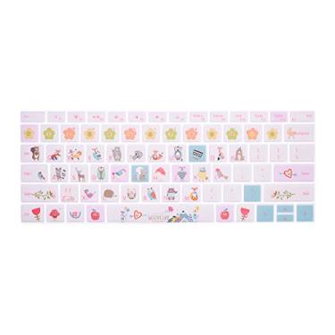 Imagem de HRH Capa protetora ultrafina de silicone para teclado Microsoft Surface Pro 4 e Pro 7 2019/Surface Pro 6 2018/Surface Pro 5 2017 Surface Pro 6 12,3 polegadas, animais da floresta