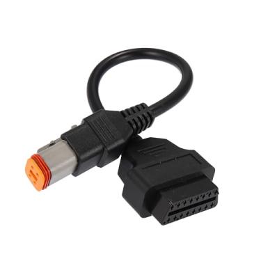 Imagem de Hihaha Cabo adaptador de scanner de diagnóstico de 4 pinos para OBD2 para Harley/motocicleta interna OBDII 16 pinos para 4 pinos para leitura de informações de diagnóstico do scanner/durável / 1 peça
