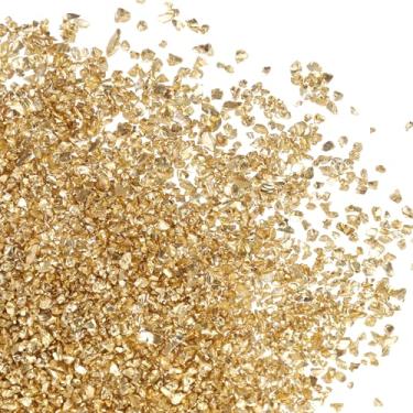 Imagem de PATIKIL Glitters de vidro triturado de 200 g, lascas de vidro irregulares coloridas de 2 a 4 mm, pedras de glitter de vidro grosso para arte de unhas, joias artesanais, ouro claro