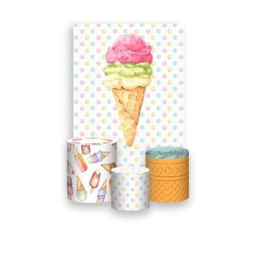 Imagem de Painel De Festa Vertical 1,50 x 2,20 + Trio De Capas Cilindro - Sorvet
