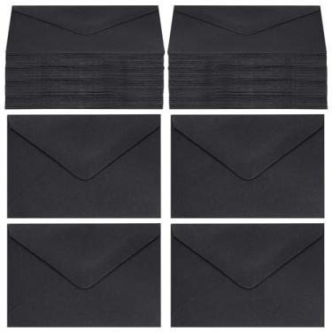 Imagem de jiebor 150 envelopes pequenos pretos mini vales-presente pequenos envelopes de cartão de visita 8 x 11 cm a granel para cartões de convite de dinheiro casamento