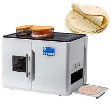 Imagem de 星姿 Farinha/óleo/quantidade/grau de torragem ajustável totalmente automática máquina de fazer pão pita plano, faça 8 de cada vez máquina de panqueca de mesa com tela sensível ao toque/bandeja inferior