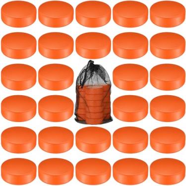 Imagem de Wettarn Mini discos de hóquei no gelo de espuma esportiva de 7,62 cm, mini discos de hóquei no joelho com bolsa de malha para crianças adultos praticando e treinamento clássico, tamanho regulador