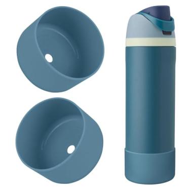 Imagem de BKBY 2 peças de bota de silicone para garrafa de água, compatível com Owala 680 g 947 g 1,134 g, capa protetora antiarranhões e antiamassados sem ruído para garrafas de água FreeSip/Twist/Flip (jeans