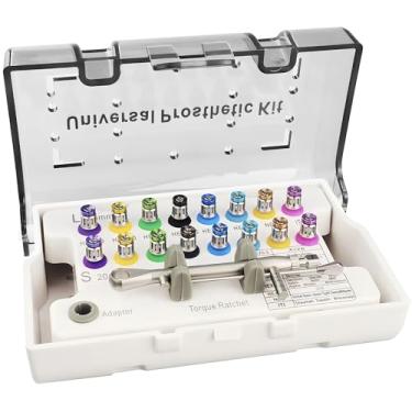 Imagem de OIHYA Conjunto de chaves de torque de implante dentário, kit protético universal totalmente autoclavável: catraca ajustável de 10-70 Ncm, 16 chaves de fenda e estojo para restaurações de implantes