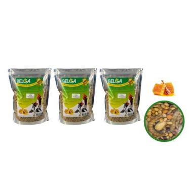 Imagem de Kit 4 Rações  / Passarinho Ração Cardeal E Galo De Campina Mix 500 Gr 