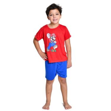Imagem de Pijama Infantil Masculino Curto Verão Personagens  - Prikéta, Super ma