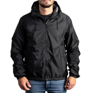 Imagem de Casaco jaqueta corta Vento Masculino impermeável liso inverno capuz zi