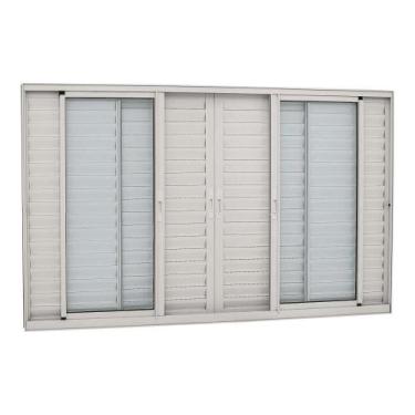 Imagem de Janela Veneziana em Alumínio 100 x 150 x 8,7 cm 6 Folhas Alumifort Sas