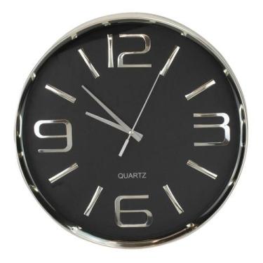 Imagem de Relógio Vintage Parede Prateado Decoração Luxuosa 30x30cm - Taimes