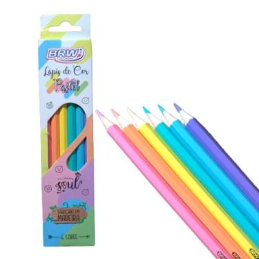 Imagem de Lápis de Cor Pastel Sextavado 6 Cores - BRW