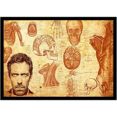 Imagem de Quadro Decorativo Medicina Dr. House Corpo Humano Com Moldura RC059 - 