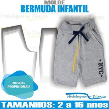 Imagem de Molde Bermuda Infantil, Modelagem&Diversos, Tamanhos 2 A 16 anos