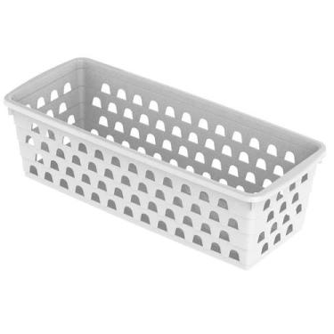 Imagem de Cesto Organizador Multiuso Retangular Comprido Branco - Uninjet , Bran