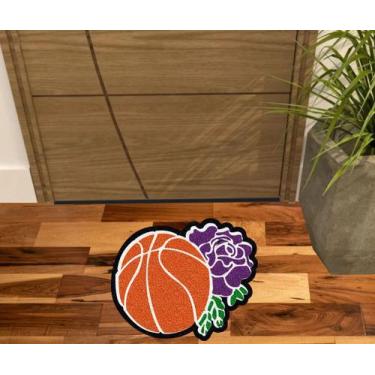 Imagem de Tapete bola de basket e flor para decoração. - ZAP TAPETES