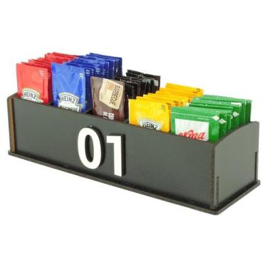 Imagem de 10 Porta Sachê de Mesa Para Hamburgueria Cefeteria Lanchonete Padaria 