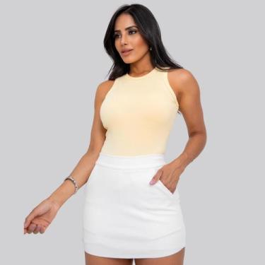 Imagem de Regata Feminina Canelada Blusa Ribana Básica Algodão Premium - BY ANGE