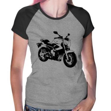 Imagem de Baby Look Raglan Moto XJ6 N Art - Foca na Moda, Cinza, Preto, GGG