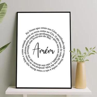 Imagem de Quadro Minimalista Oração Pai Nosso Espiral 33x24cm - com vidro - Quad